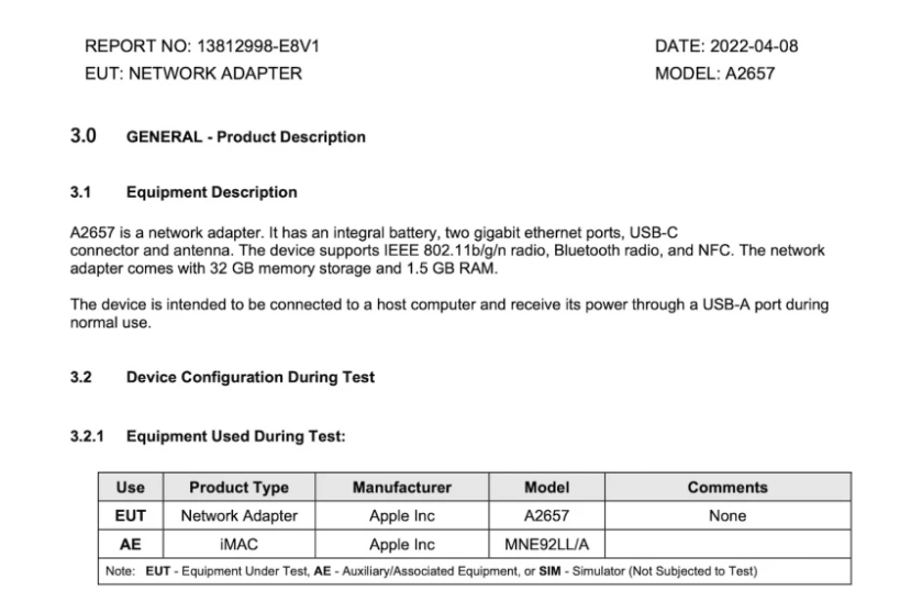 FCC 文件揭示蘋果神秘的“網(wǎng)絡(luò)適配器”，運(yùn)行 iOS 系統(tǒng)