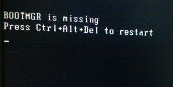 bootmgr is missing press ctrl+alt+del to restart解決辦法